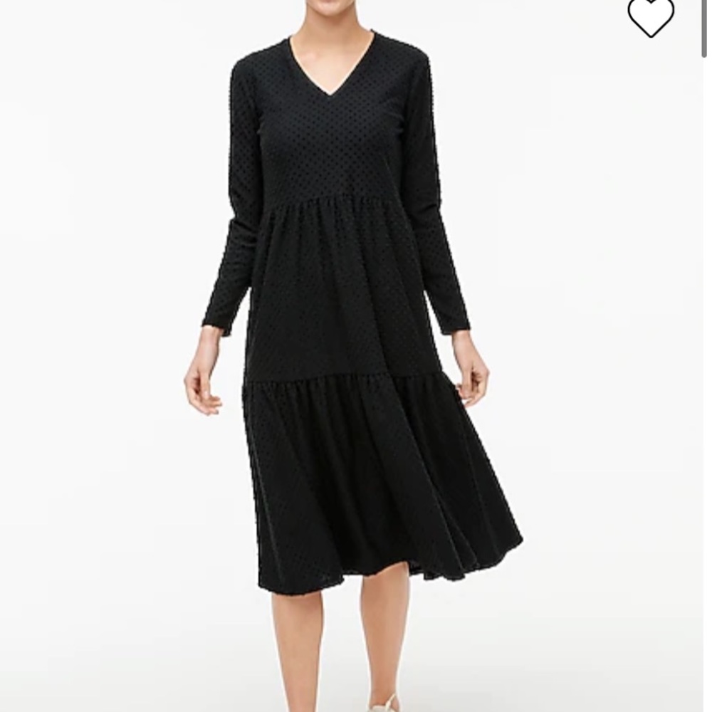 J.Crew NWT Black Midi Tiered Dress
